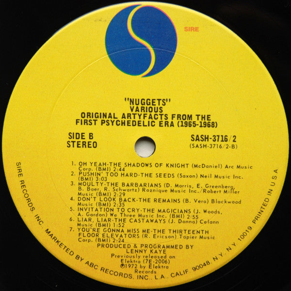 Various : Nuggets: Original Artyfacts From The First Psychedelic Era 1965-1968 (2xLP, Comp, RE, Ter)