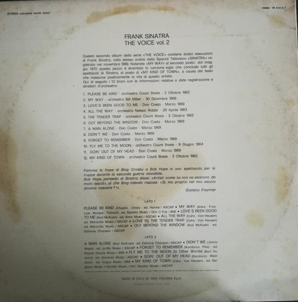 Frank Sinatra : The Voice Vol.2 (LP, Comp, RE)