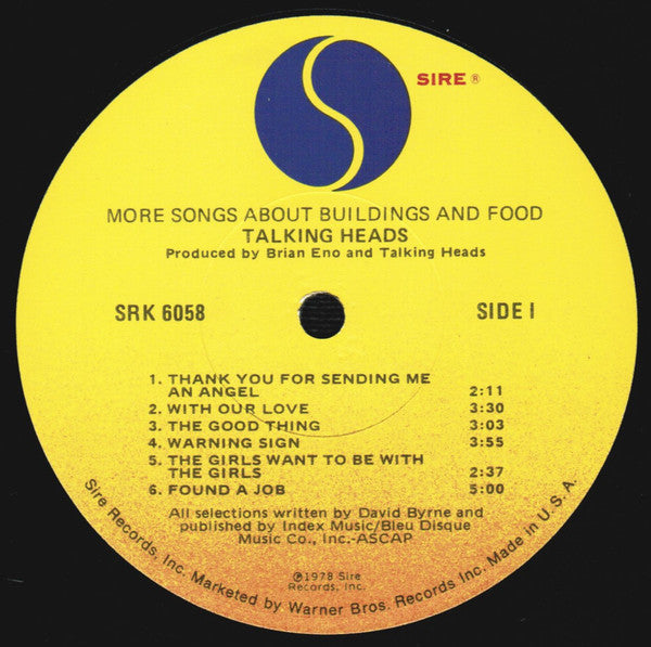 Talking Heads : More Songs About Buildings And Food (LP, Album, Los)