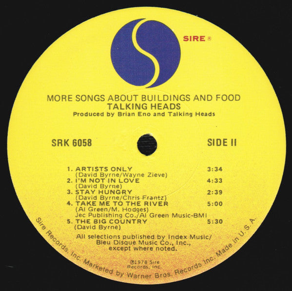 Talking Heads : More Songs About Buildings And Food (LP, Album, Los)