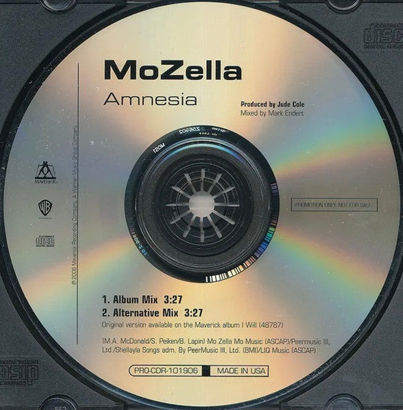 MoZella : Amnesia (CD, Single, Promo)