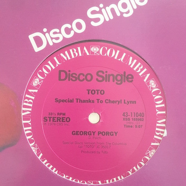 Toto : Georgy Porgy (12", Single, San)