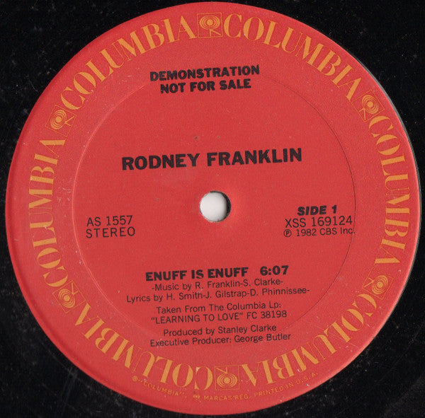 Rodney Franklin : Enuff Is Enuff (12", Promo)