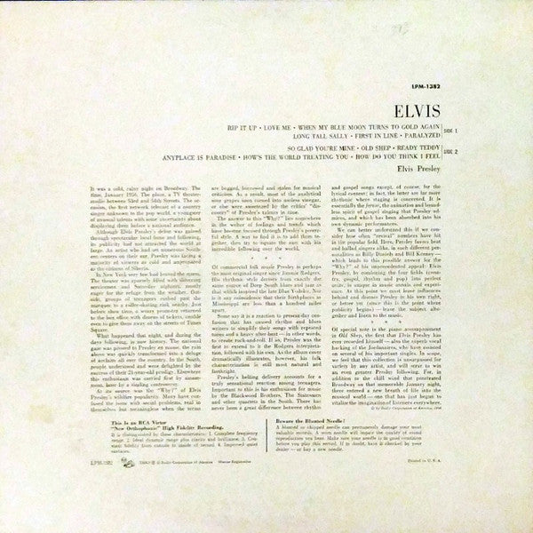 Elvis Presley : Elvis (LP, Album, Mono, Hol)