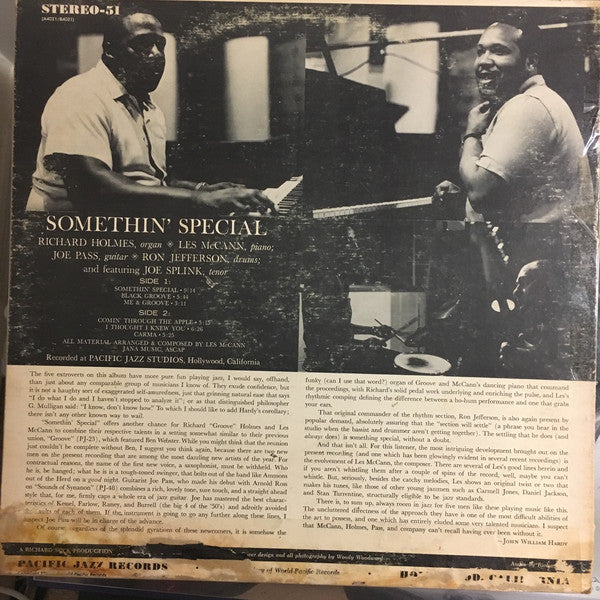 Richard "Groove" Holmes, Les McCann : Somethin' Special (LP, Album, RE)