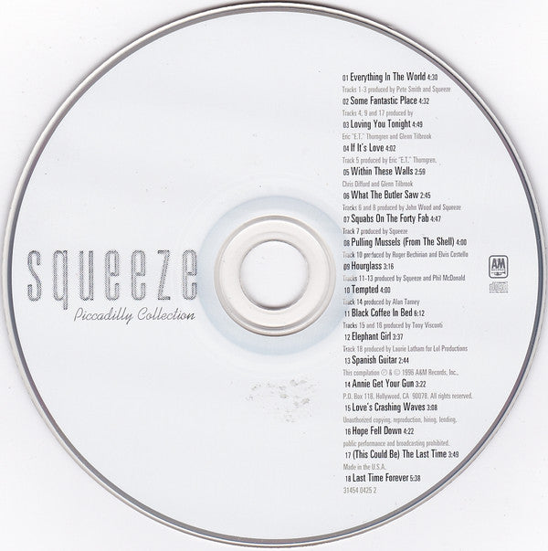 Squeeze (2) : Piccadilly Collection (CD, Comp, RM)