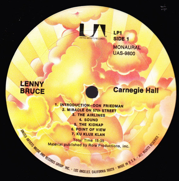 Lenny Bruce : Carnegie Hall (3xLP, Mono, RE)