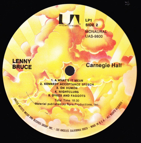 Lenny Bruce : Carnegie Hall (3xLP, Mono, RE)