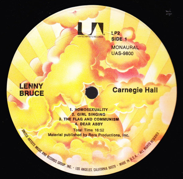 Lenny Bruce : Carnegie Hall (3xLP, Mono, RE)