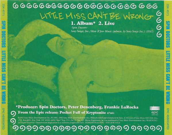 Spin Doctors : Little Miss Can't Be Wrong (CD, Single, Promo)