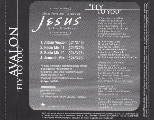 Avalon (4) : Fly To You (CD, Single, Promo)