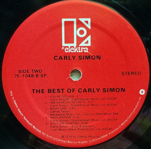 Carly Simon : The Best Of Carly Simon (LP, Comp, RE, RP, SP,)