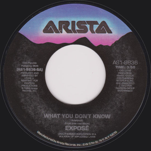 Exposé : What You Don't Know (7", Single, Styrene, All)