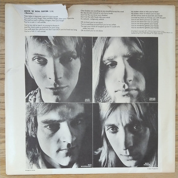 David Bowie : The Rise And Fall of Ziggy Stardust And The Spiders From Mars (LP, Album, RE, Ind)