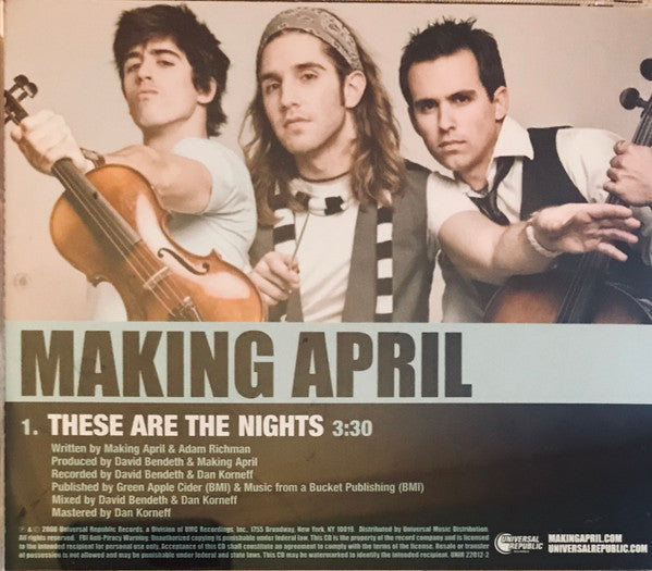 Making April : These Are The Nights (CD, Single, Promo)