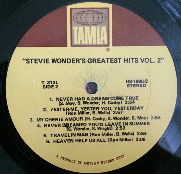 Stevie Wonder : Stevie Wonder's Greatest Hits Vol. 2 (LP, Comp, Sup)