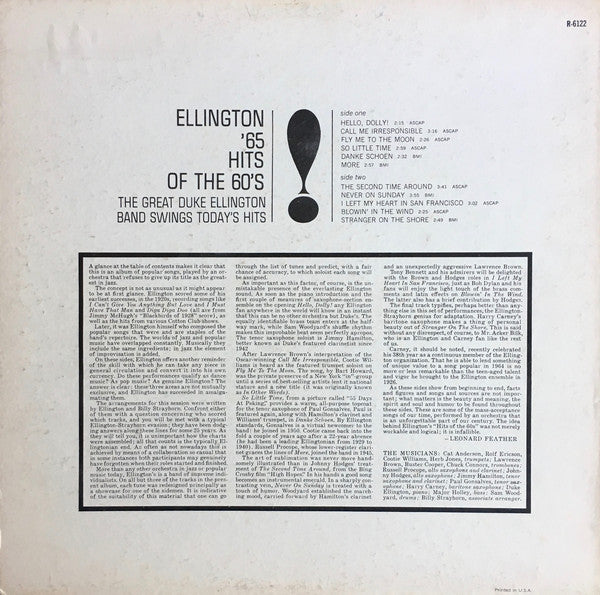 Duke Ellington : Ellington '65 (Hits Of The 60's) (LP, Album, Mono)