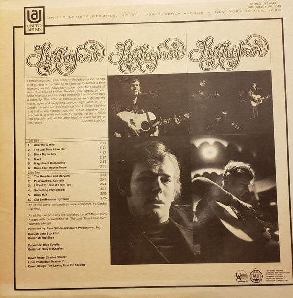 Gordon Lightfoot : Did She Mention My Name (LP, Album, Roc)
