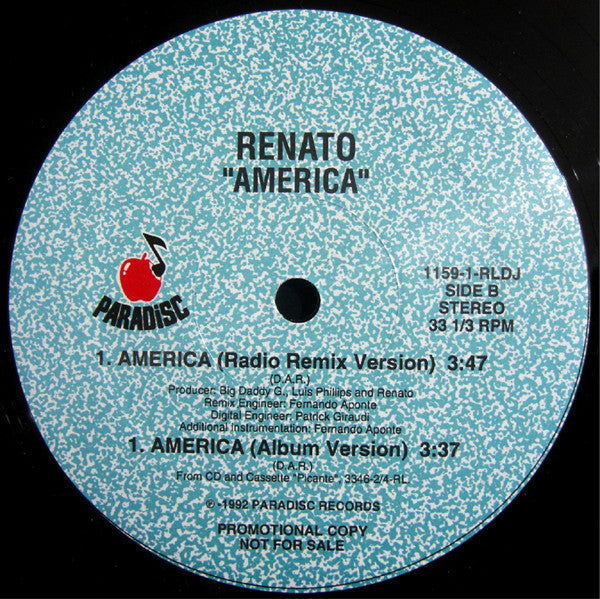 Renato : America (12", Promo)
