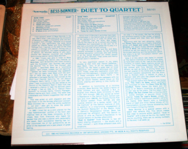 Bess Bonnier : Duet To Quartet (LP)