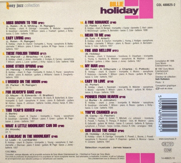 Billie Holiday : Billie Holiday (CD, Comp)