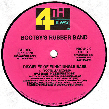 Bootsy's Rubber Band : Disciples Of Funk/Jungle Bass (12", Promo)