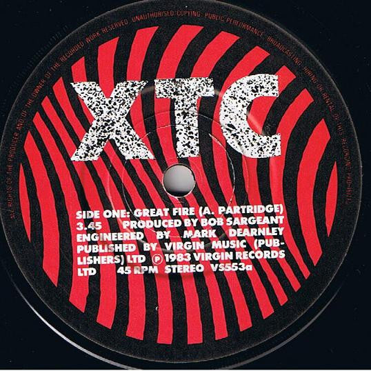 XTC : Great Fire (7", Single, Pla)