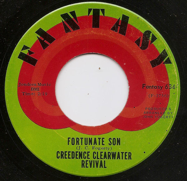 Creedence Clearwater Revival : Fortunate Son / Down On The Corner (7", Single)