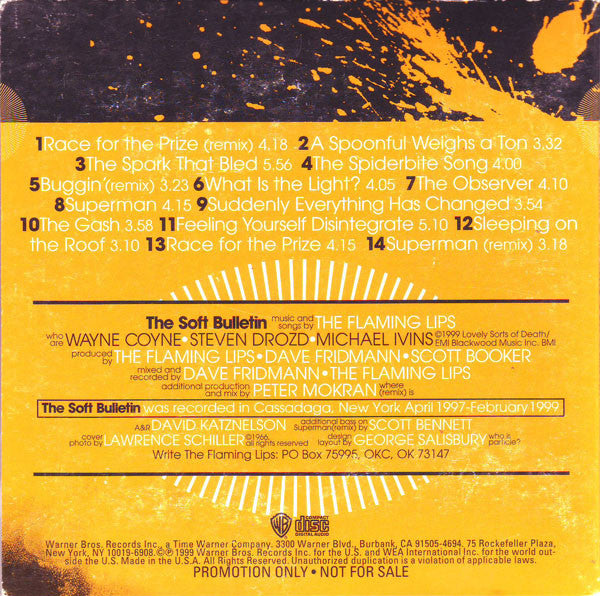 The Flaming Lips : The Soft Bulletin (CD, Advance, Album, Promo)