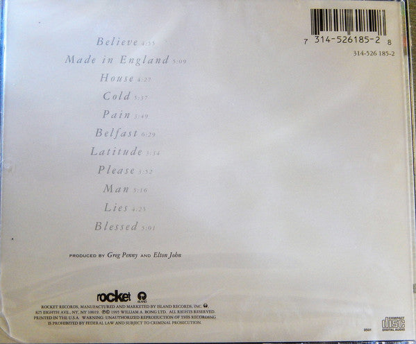 Elton John : Made In England (CD, Album)