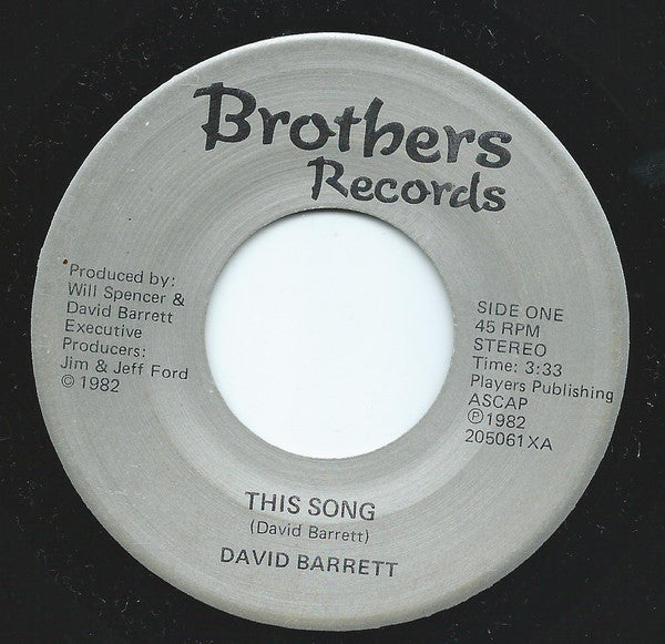 David Barrett (13) : This Song (7")