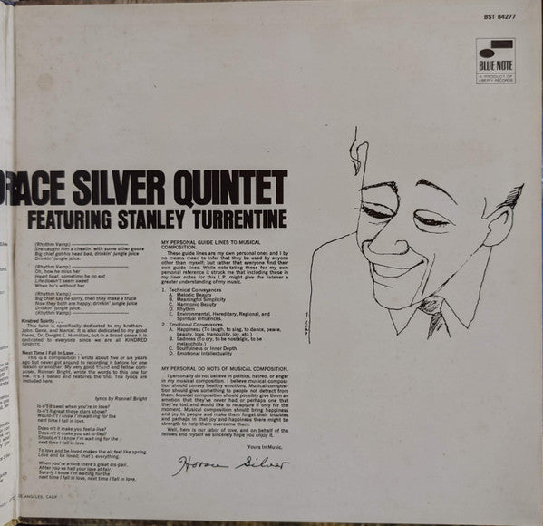The Horace Silver Quintet Featuring Stanley Turrentine : Serenade To A Soul Sister (LP, Album, Gat)