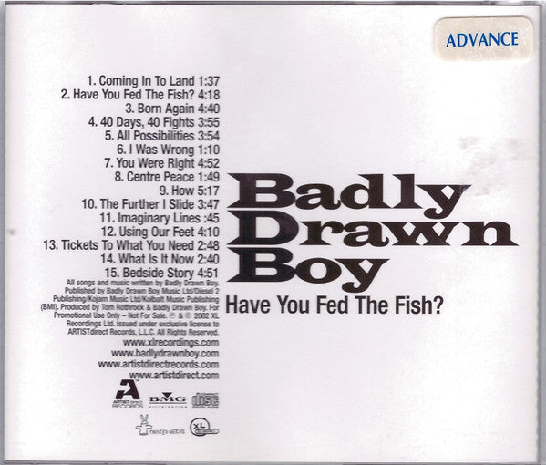 Badly Drawn Boy : Have You Fed The Fish? (CD, Advance, Album, Promo)