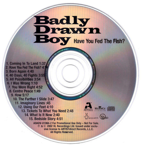 Badly Drawn Boy : Have You Fed The Fish? (CD, Advance, Album, Promo)