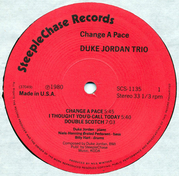 Duke Jordan Trio : Change A Pace (LP, Album)
