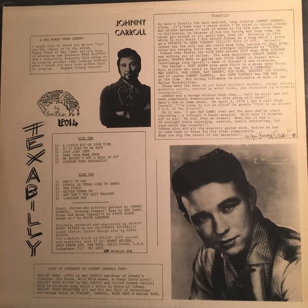 Johnny Carroll : Texabilly (LP, Album)