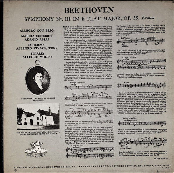 Ludwig van Beethoven, Philharmonia Orchestra ∙ Herbert von Karajan : Symphony No. 3 In E Flat Major Op. 55 ("Eroica") (LP, Mono)