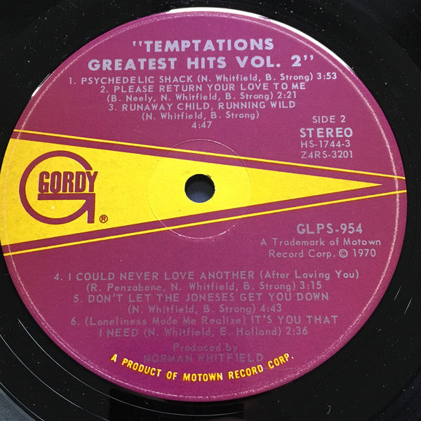 The Temptations : Greatest Hits II (LP, Comp, Ind)