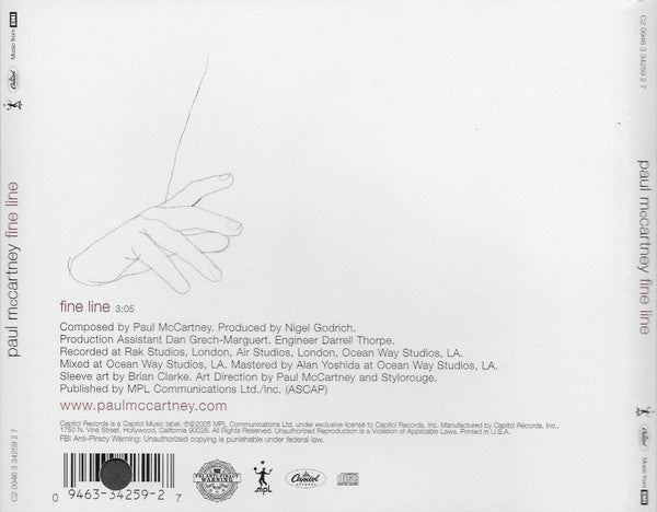 Paul McCartney : Fine Line (CD, Single, Promo)