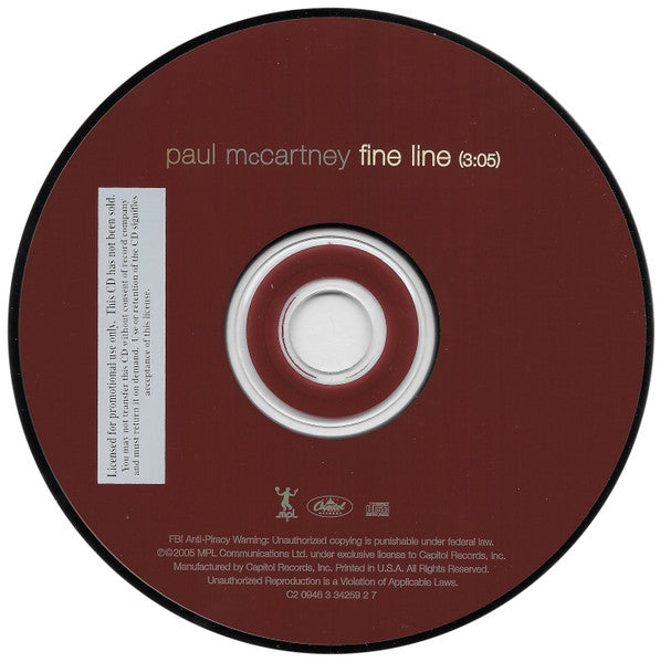 Paul McCartney : Fine Line (CD, Single, Promo)