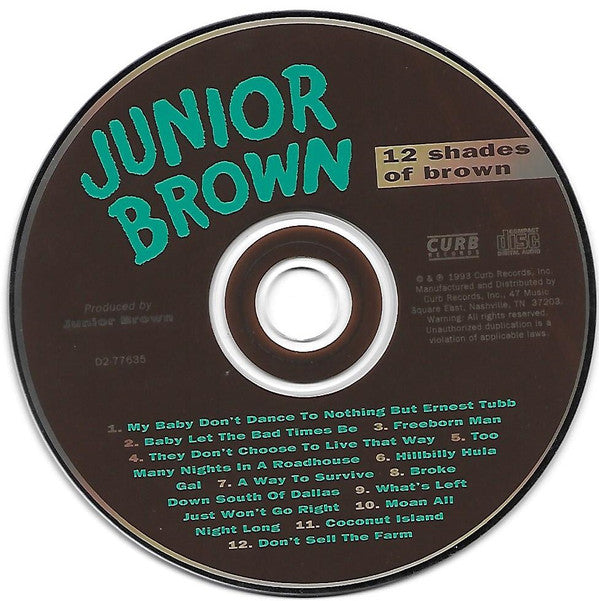 Junior Brown (2) : 12 Shades Of Brown (CD, Album, RP)