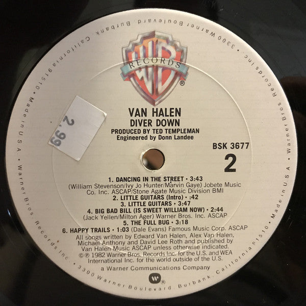Van Halen : Diver Down (LP, Album, Ter)