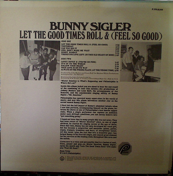 Bunny Sigler : Let The Good Times Roll & (Feel So Good) (LP, Album, Mono)