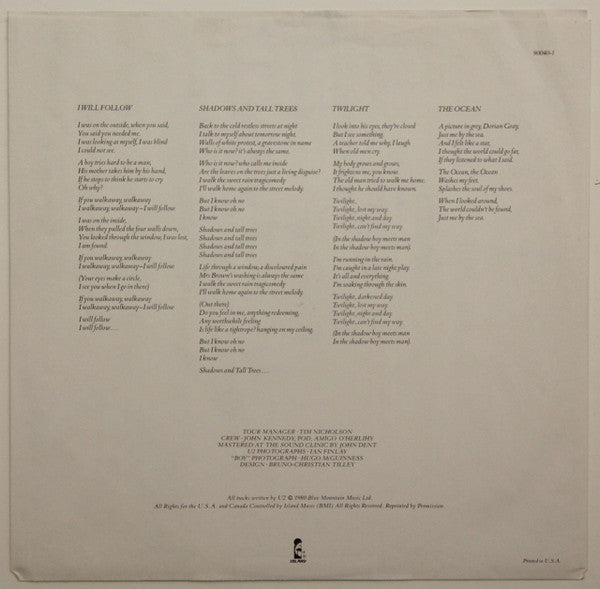 U2 : Boy (LP, Album, RE, SP )