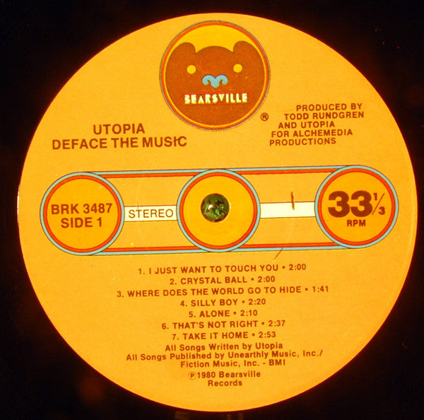 Utopia (5) : Deface The Music (LP, Album, Mon)