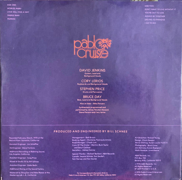Pablo Cruise : Worlds Away (LP, Album, Mon)