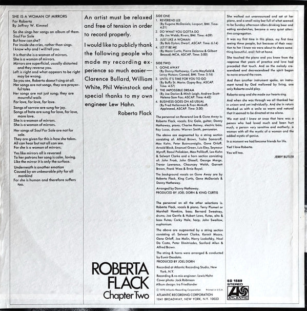 Roberta Flack : Chapter Two (LP, Album, Pre)