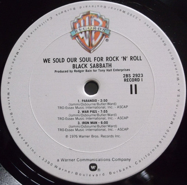 Black Sabbath : We Sold Our Soul For Rock 'N' Roll (2xLP, Comp, Club, RE)