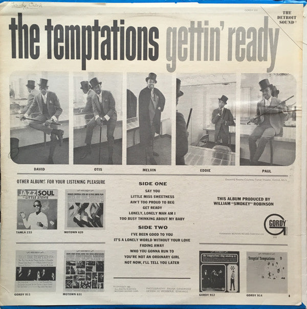 The Temptations : Gettin' Ready (LP, Album, Mono)