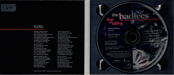 The Badlees : Fear Of Falling (CD, Single, Promo)